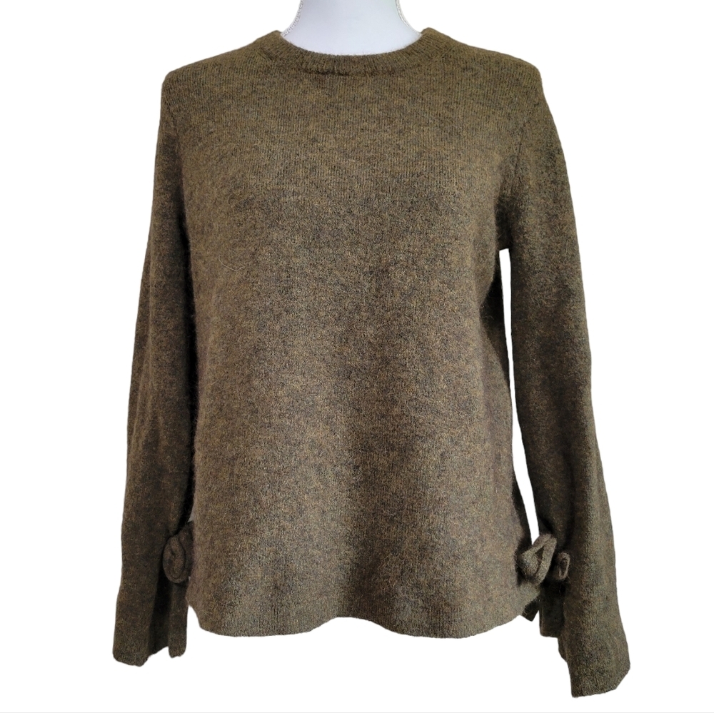 The Group Babaton Malcorra Tie Sleeve Crewneck Sweater in Capre Brown